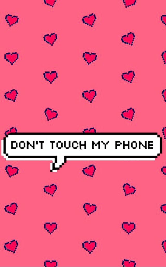 #freetoedit #wallpapers Dont Touch My Phone Cute Screensaverr👌😂 - Frases Em Baloes , HD Wallpaper & Backgrounds