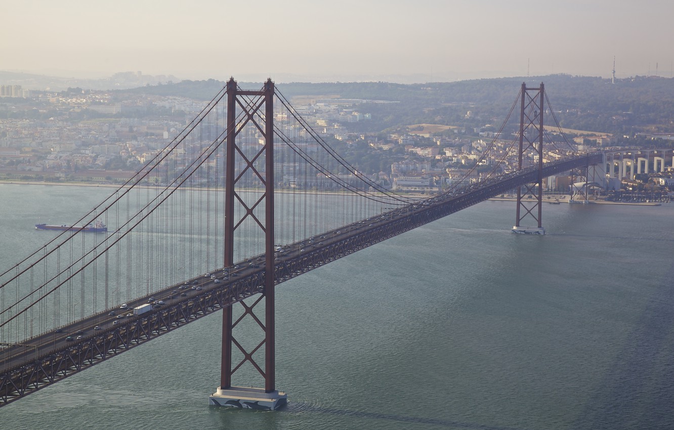 Photo Wallpaper Bridge, Lisboa, Portugal, Almada, April - 25 De Abril Bridge , HD Wallpaper & Backgrounds