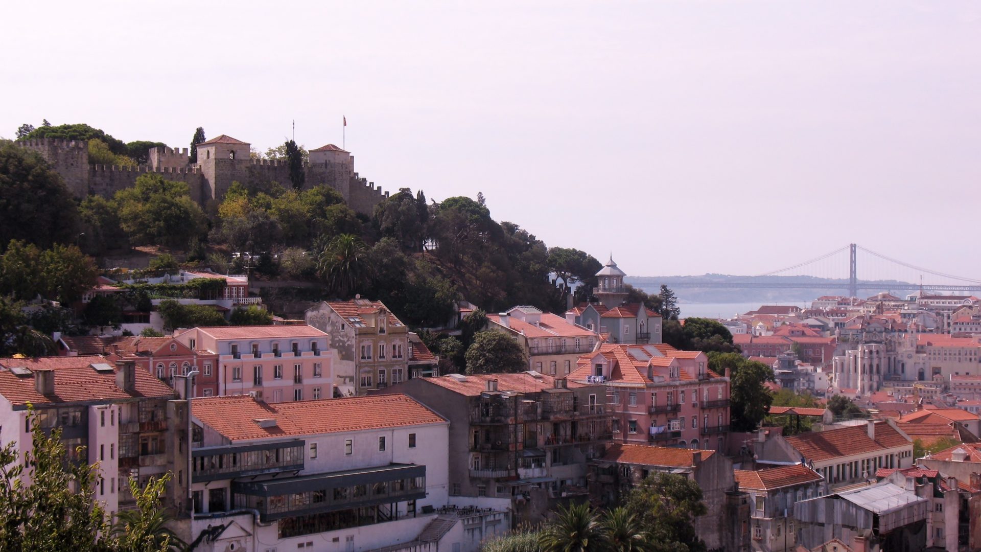 View Jorge Castle Lisbon Portugal Medieval High Quality - Urban Area , HD Wallpaper & Backgrounds