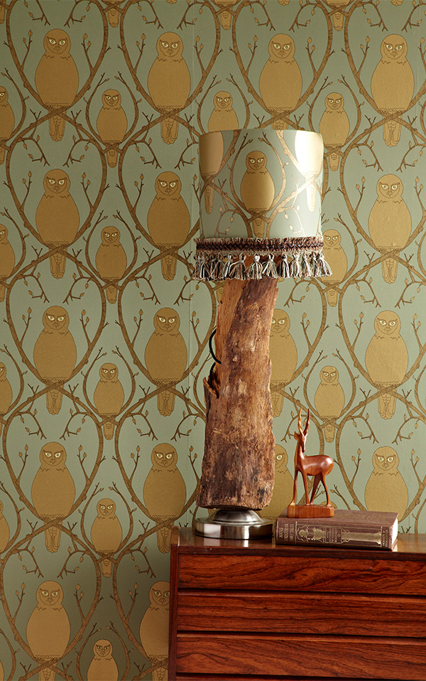 【切売m単位】abigail Edwards / Briar Owl Gold - Wallpaper , HD Wallpaper & Backgrounds