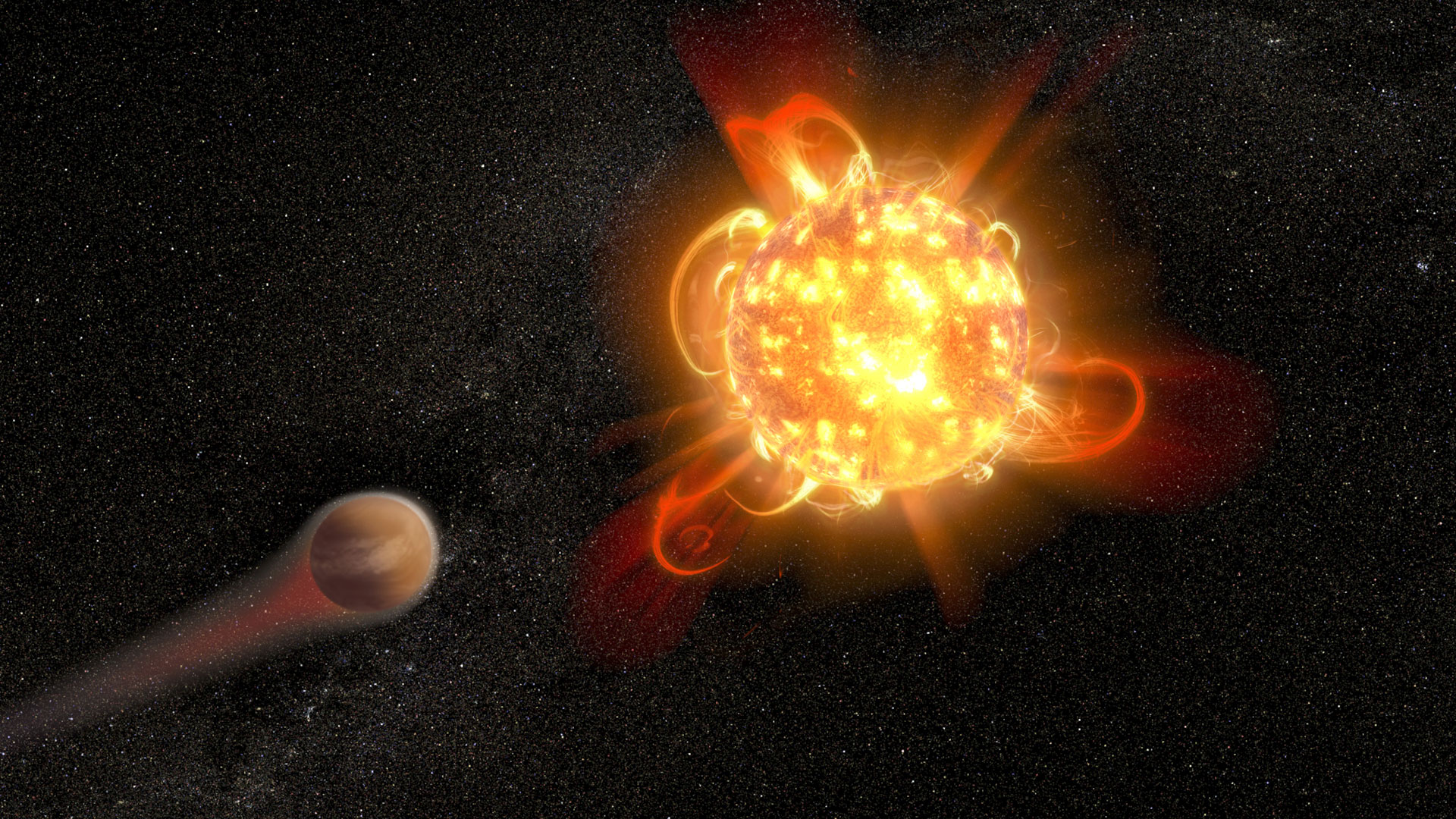 Astronomers View Superflares From Young Red Dwarf Stars - Red Dwarf Flare Star , HD Wallpaper & Backgrounds