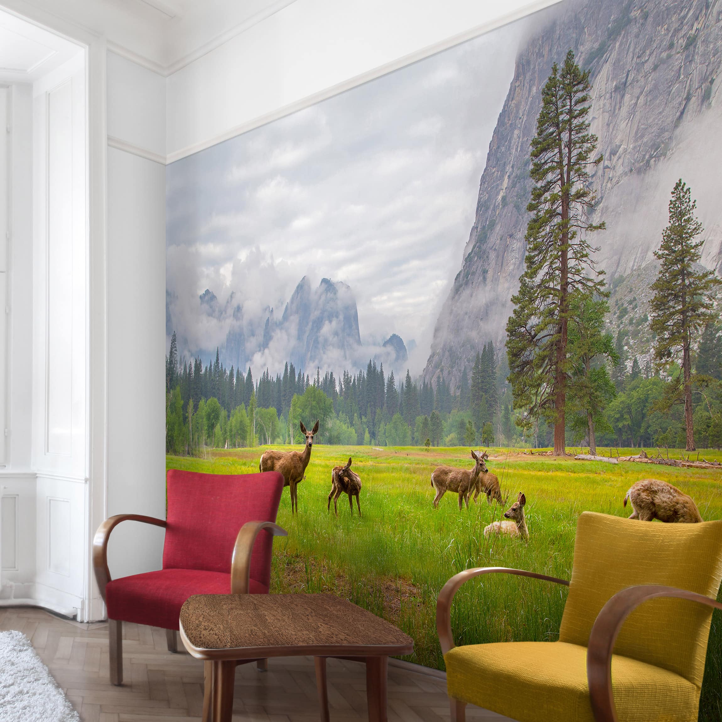 Bilderwelten Rehe In Den Bergen Premium Actual Product - Tapete Sonnenblume , HD Wallpaper & Backgrounds