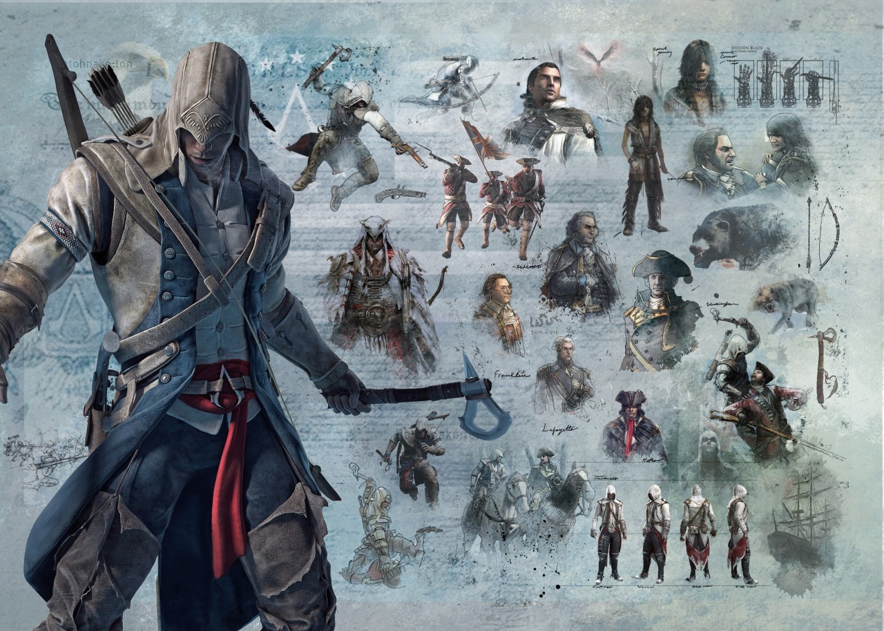 Wallpaper Black Flag Assassins Creed Ezio Altair Connor - Assassins Creed 3 Connor , HD Wallpaper & Backgrounds