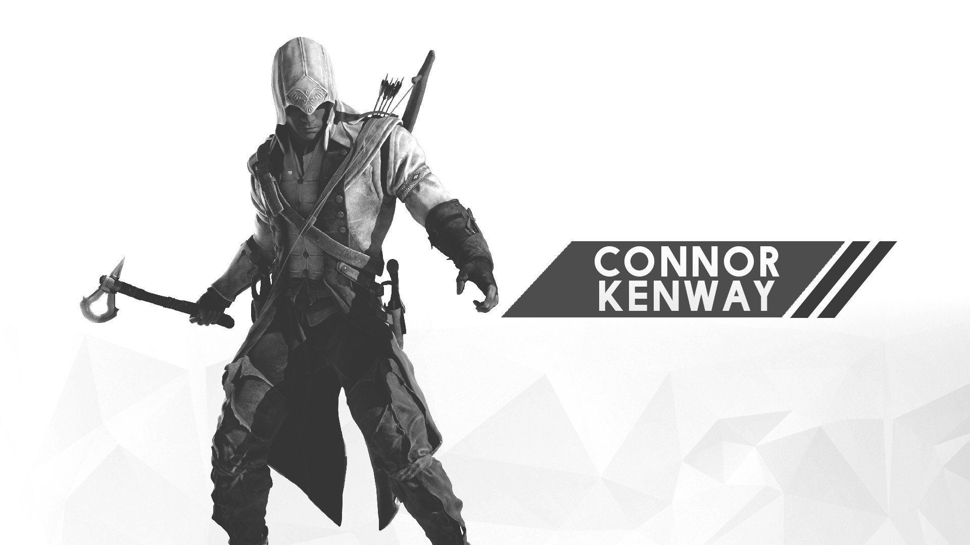#assassins Creed #white #digital Art #white Background - Assassins Creed Connor , HD Wallpaper & Backgrounds