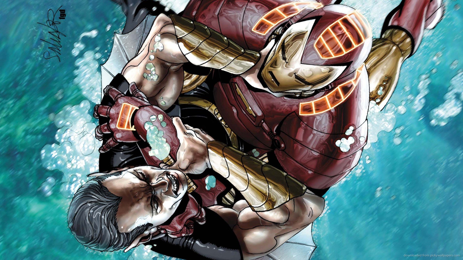 Invincible Wallpaper - Underwater Iron Man Suit , HD Wallpaper & Backgrounds