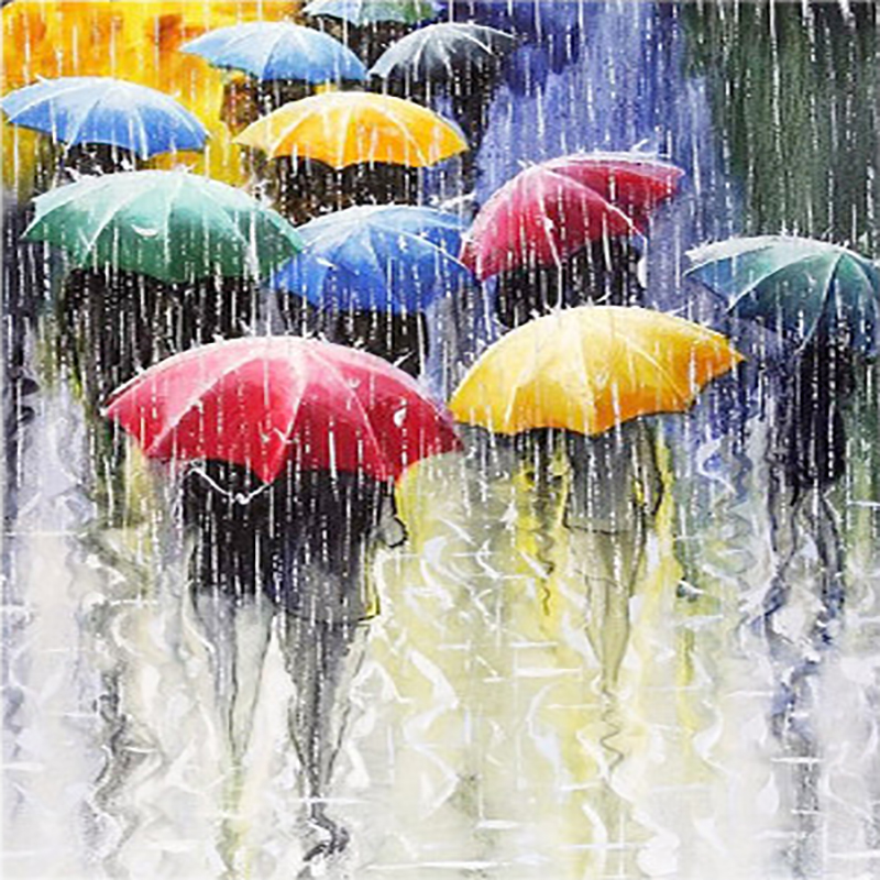 Rain Natural Wallpaper Rh-rg4455 - Diamond Painting Umbrella , HD Wallpaper & Backgrounds
