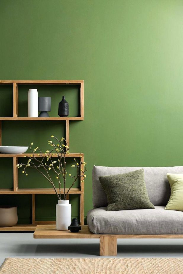 Asian Paints Design For Living Room Wall Ideas Some - Green Colour Interior Design , HD Wallpaper & Backgrounds
