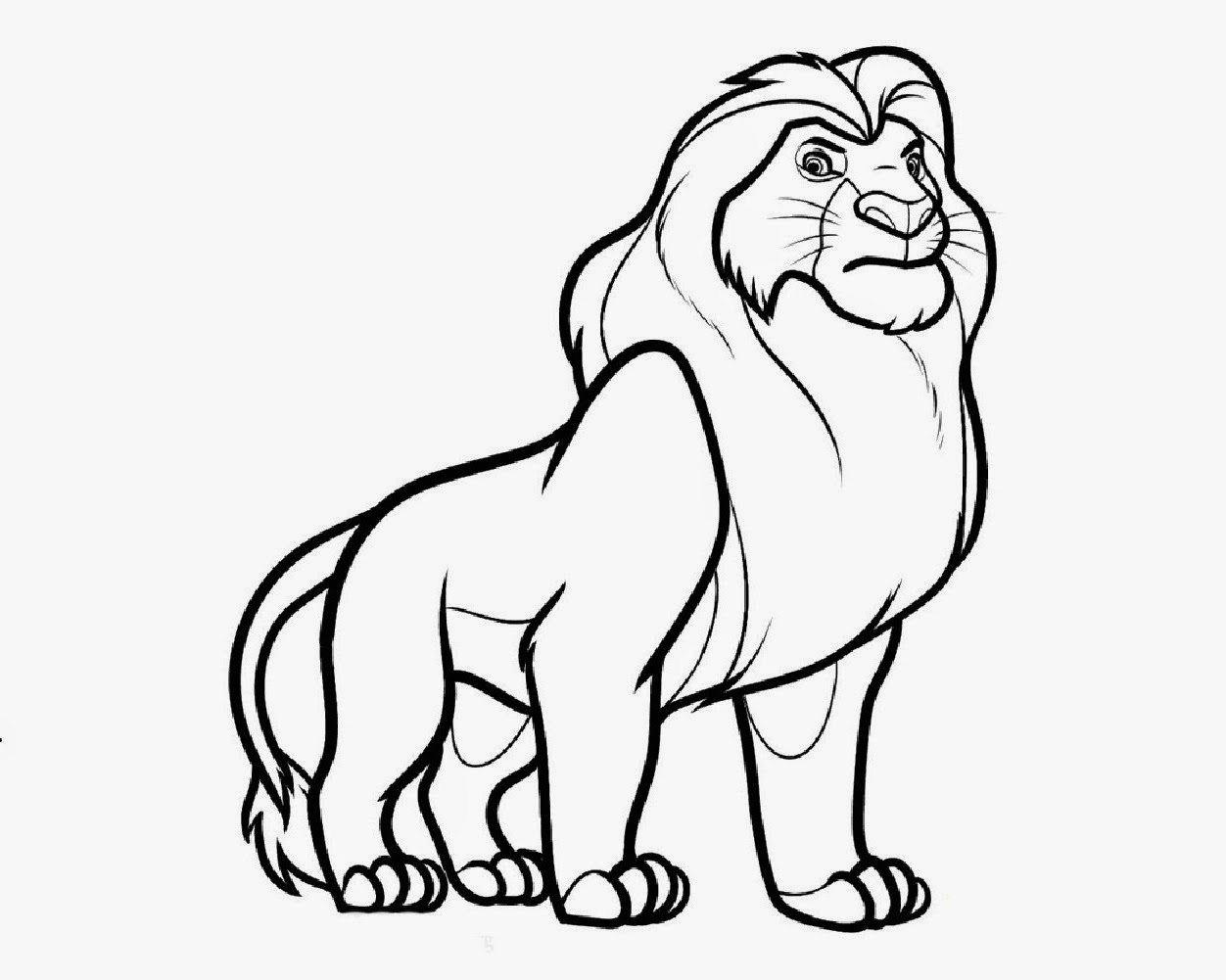 Colour Drawing Free Wallpaper Disney Cartoon The Lion - Lion Drawing For Kids , HD Wallpaper & Backgrounds
