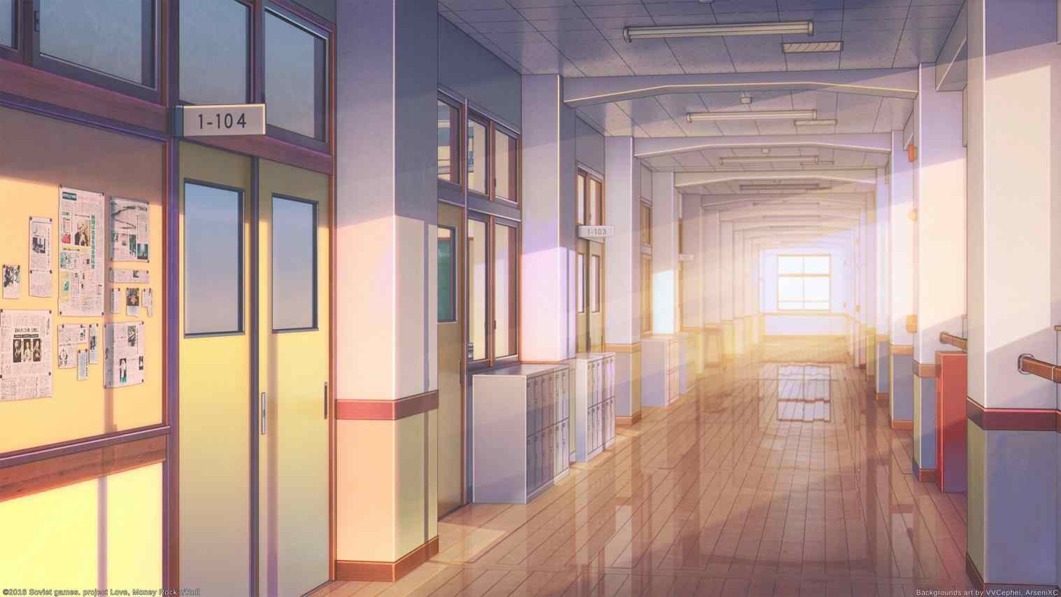 Empty - Anime Background School , HD Wallpaper & Backgrounds