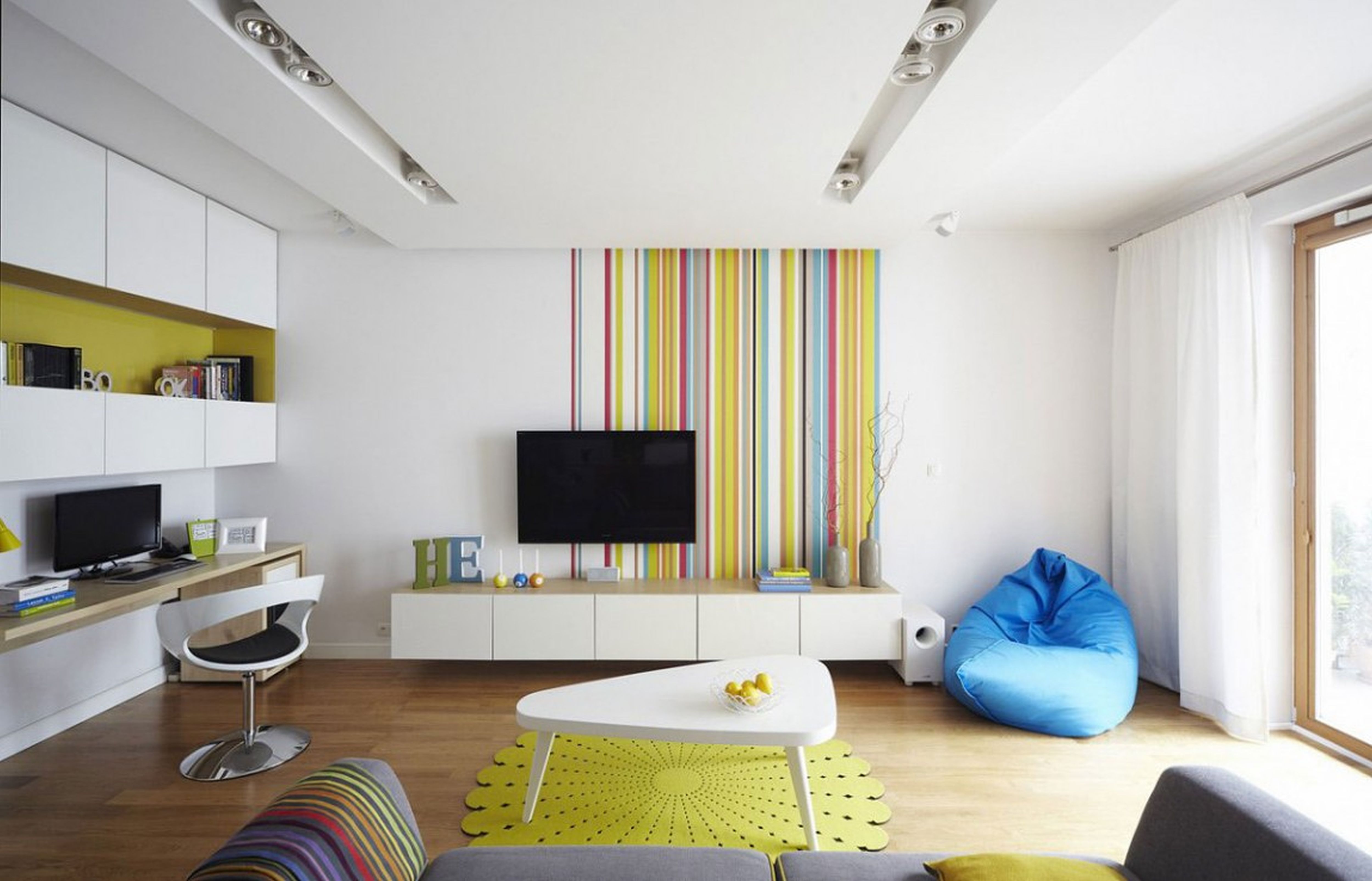 Glittering - Living Room Single Wall Design , HD Wallpaper & Backgrounds