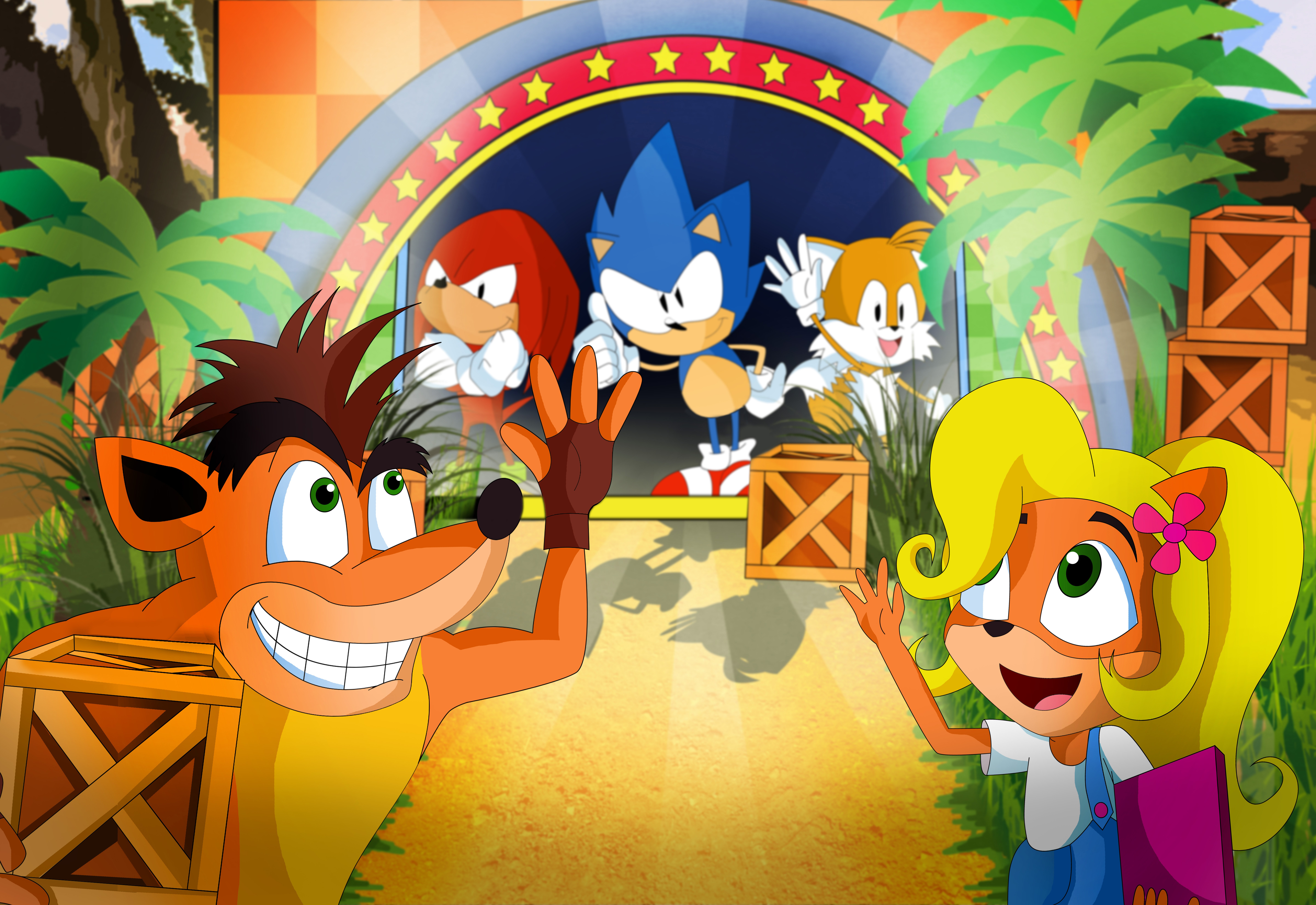 Sonic The Hedgehog And Crash Bandicoot , HD Wallpaper & Backgrounds