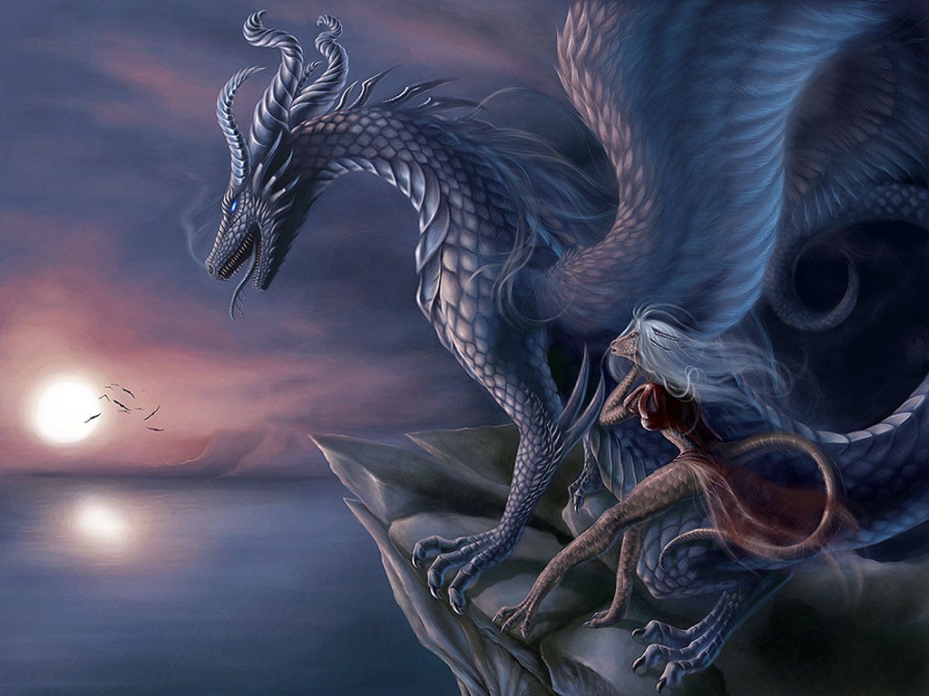3d Fantasy Wallpapers - Blue Dragon , HD Wallpaper & Backgrounds
