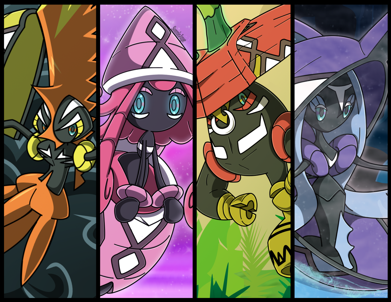 A Wallpaper For All The Tapu I've Drawn - Tapu Pokemon , HD Wallpaper & Backgrounds