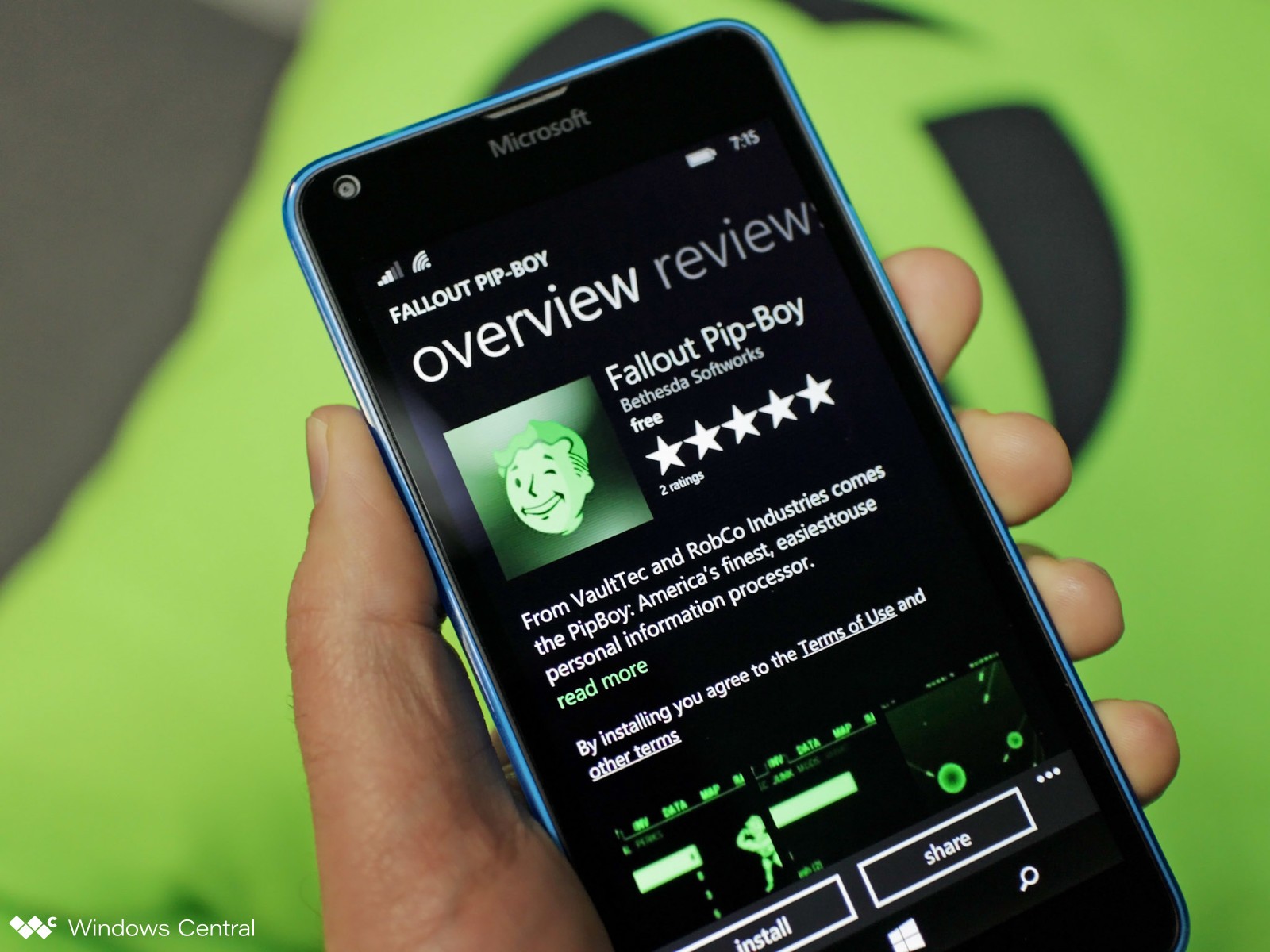 Fallout Pip-boy App Blasts Onto Windows Phone - Windows Phone , HD Wallpaper & Backgrounds