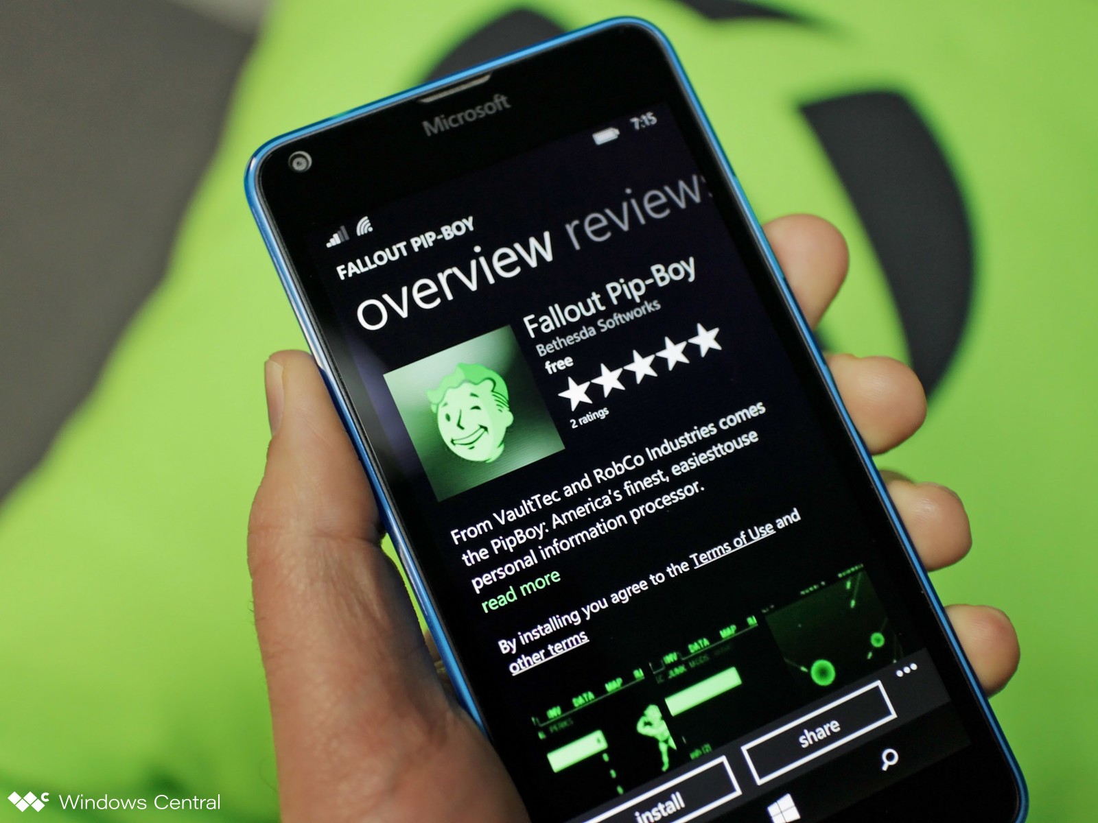 Fallout Pip Boy App Blasts Onto Windows Phone Windows Phone Hd Wallpaper Backgrounds Download