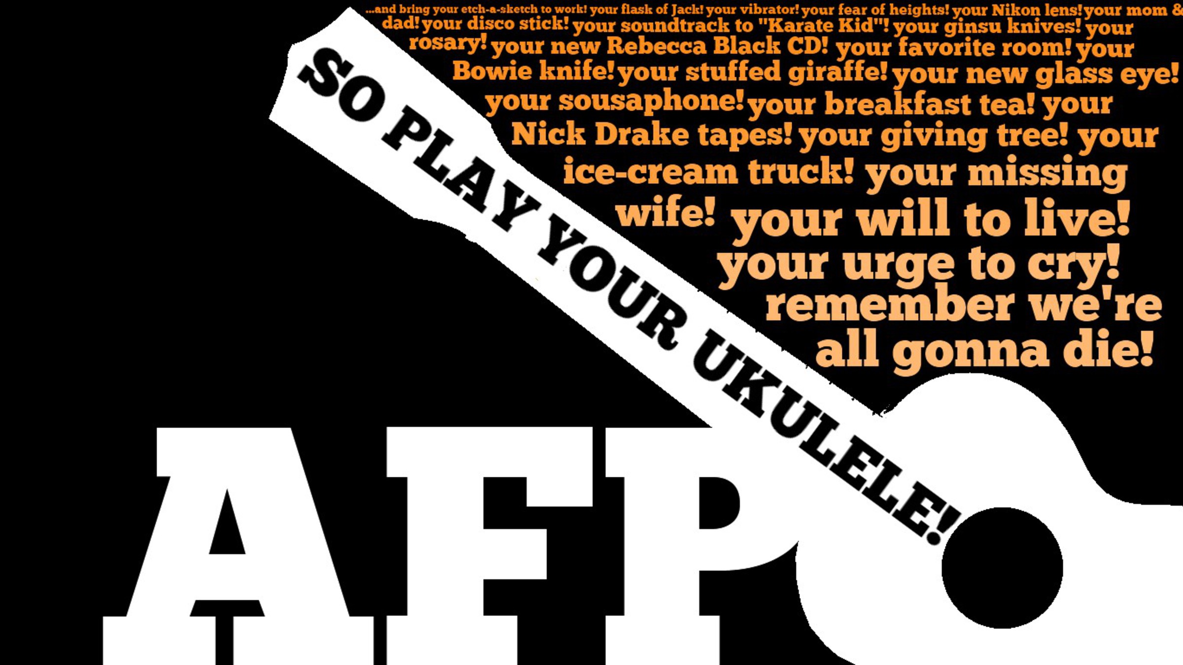 Typography Lyrics Amanda Palmer Ukulele Anthem Wallpaper - Ukulele , HD Wallpaper & Backgrounds