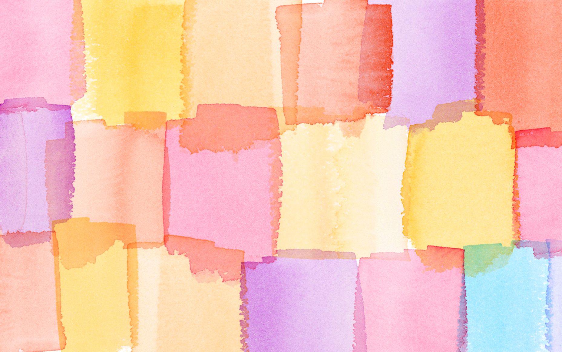 Pink Lilac Aqua Yellow Watercolour Blocks Desktop Wallpaper - Yellow Background For Mac , HD Wallpaper & Backgrounds
