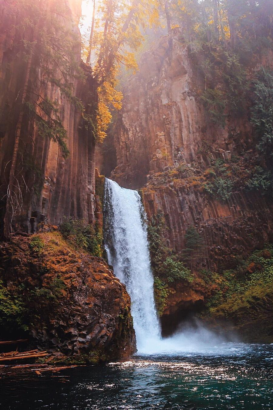 Waterfall Forest Lake Cliffs Wallpaper - Waterfall , HD Wallpaper & Backgrounds
