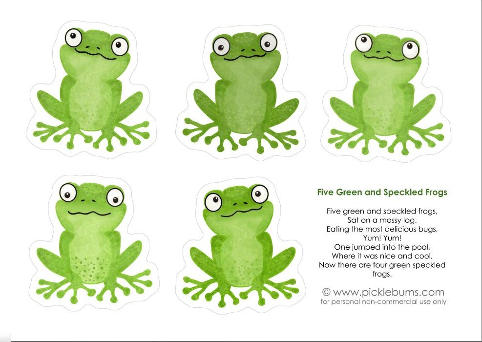 Five Speckled Frogs Printables Five Green And Speckled - Frogs And Turtles Preschool , HD Wallpaper & Backgrounds