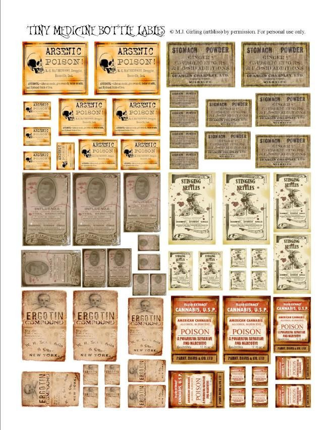 Dollhouse Printables - Test Tube Labels Vintage , HD Wallpaper & Backgrounds