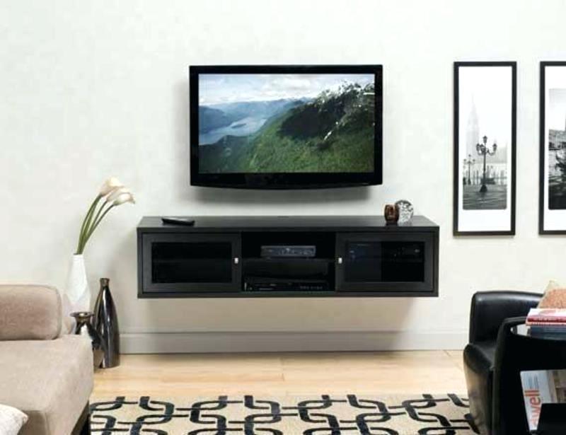 Hanging Mount With Wall Cabinets Furniture Wallpaper - Living Room Flat Screen Tv , HD Wallpaper & Backgrounds