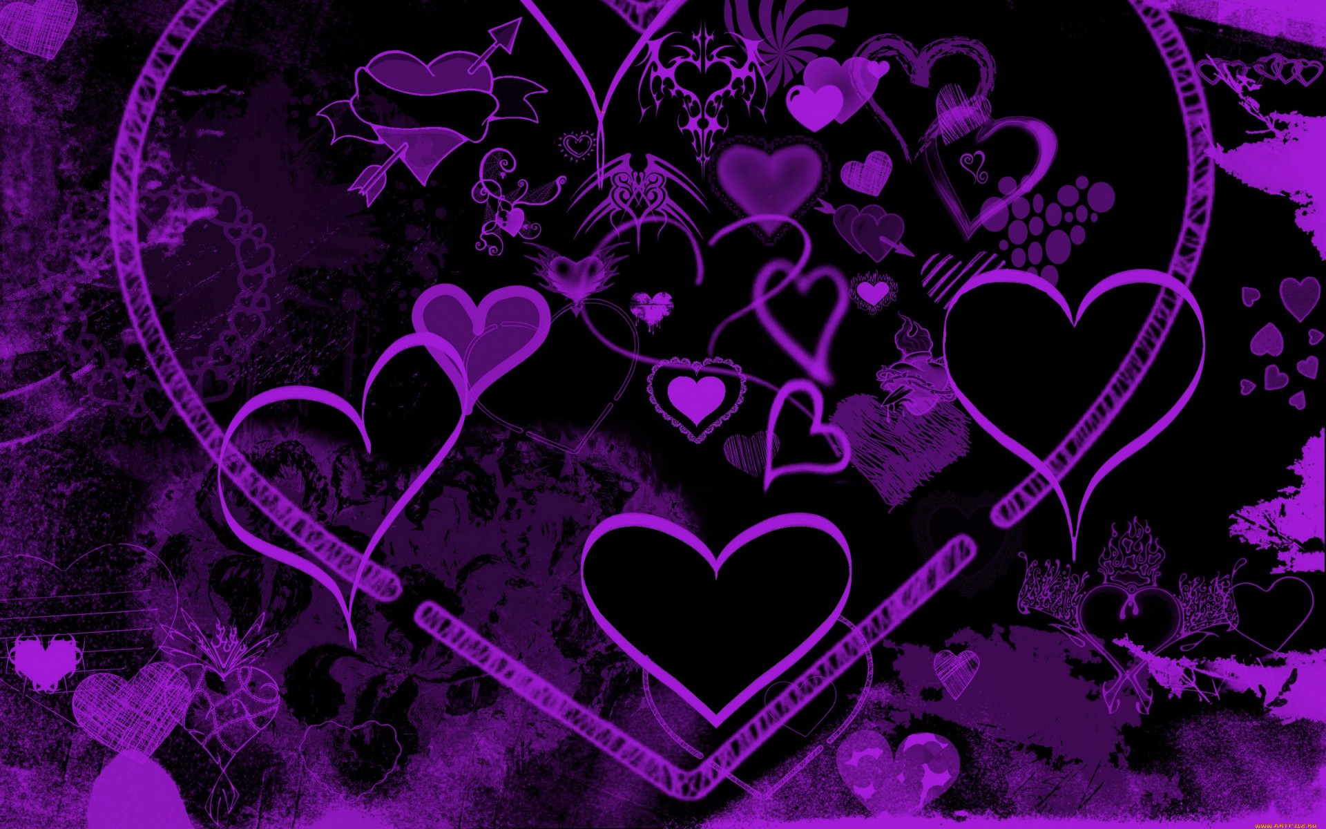 Lilac, Purple, Heart, Magenta, Color Wallpaper In Resolution - Black And Purple Hearts , HD Wallpaper & Backgrounds