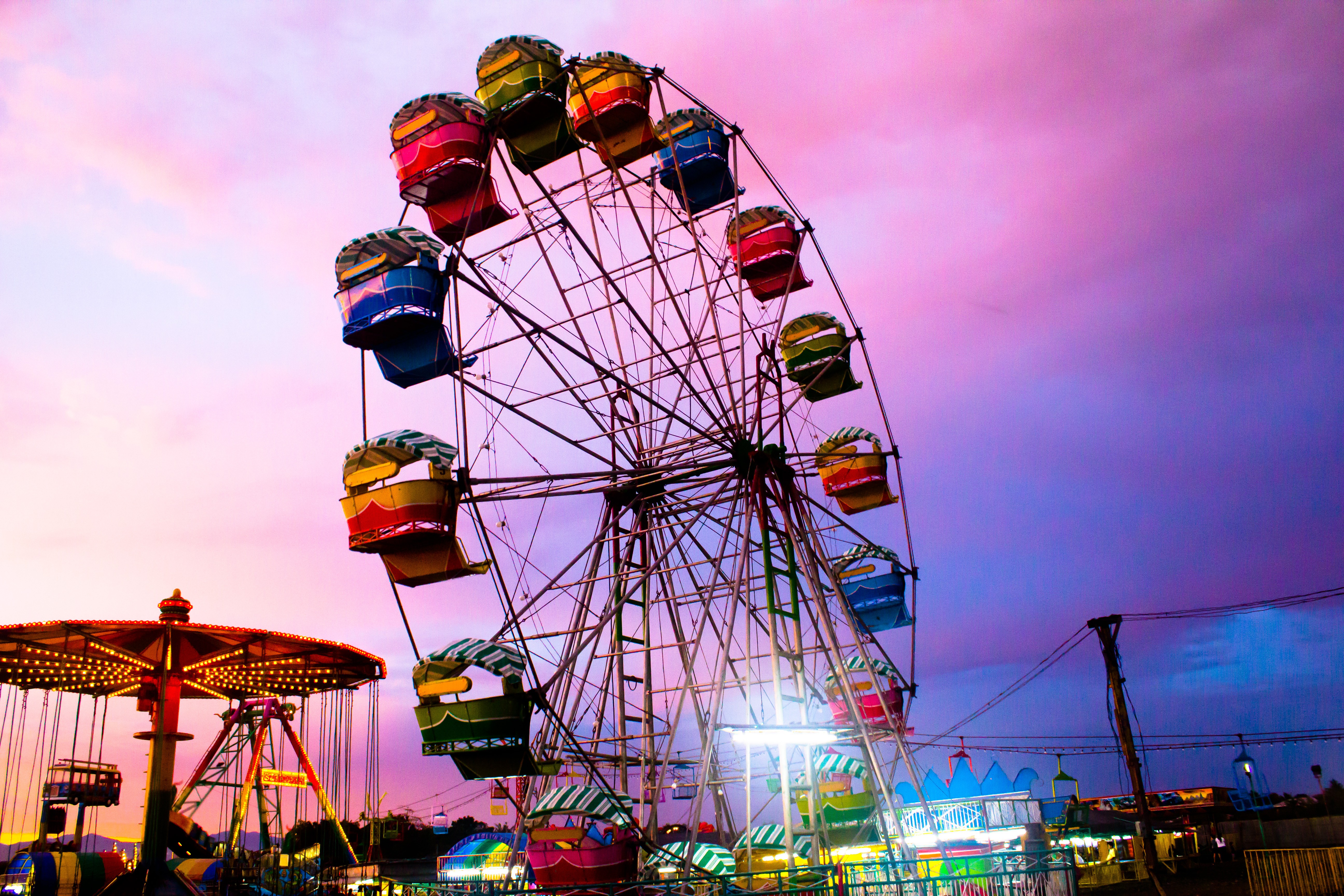 Carnival Iloilo City Ferris Wheel Sm Background Pictures - Ferris Wheel Carnival Background , HD Wallpaper & Backgrounds