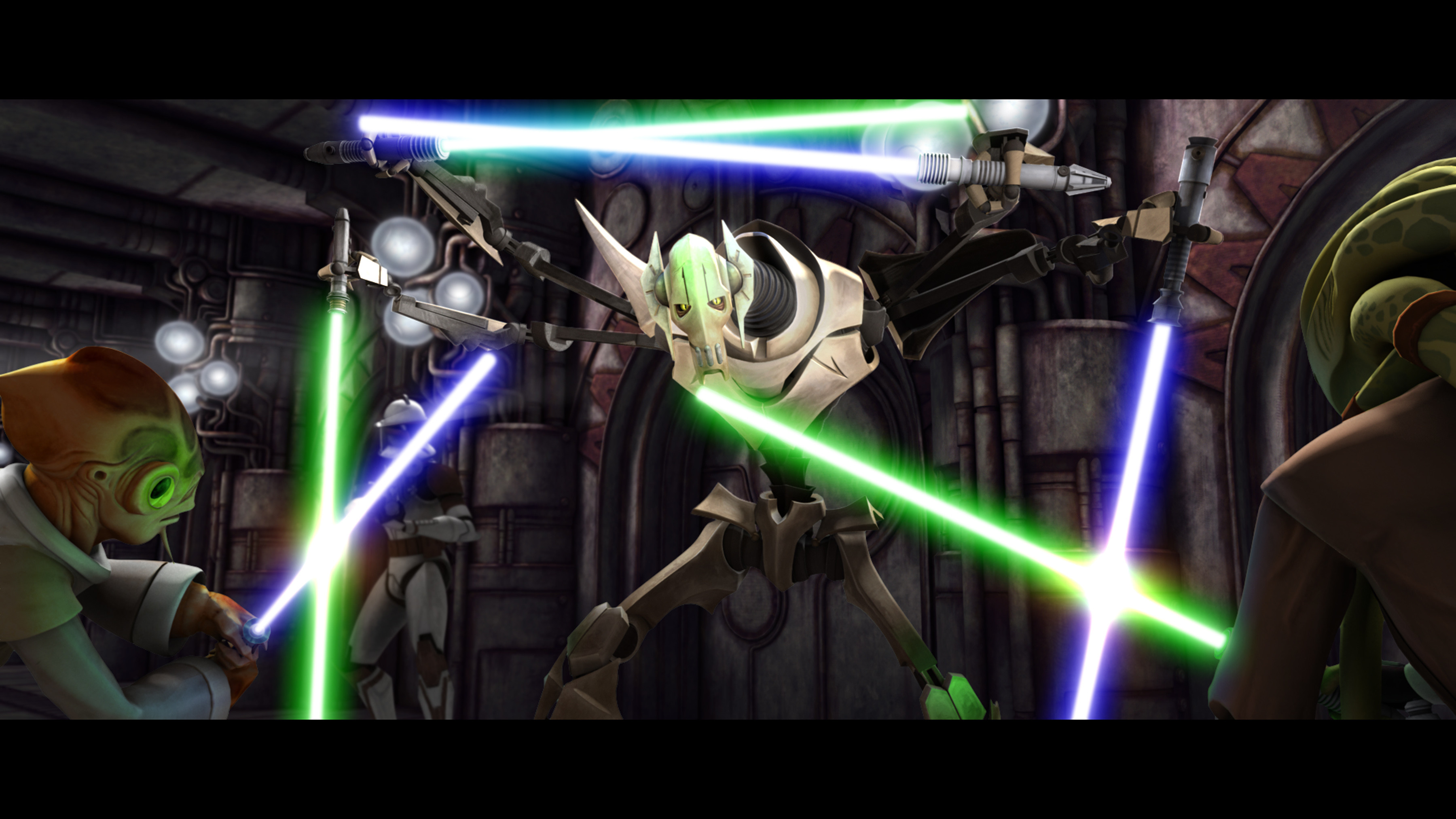 General Grievous 266576 - General Grievous 6 Lightsabers , HD Wallpaper & Backgrounds