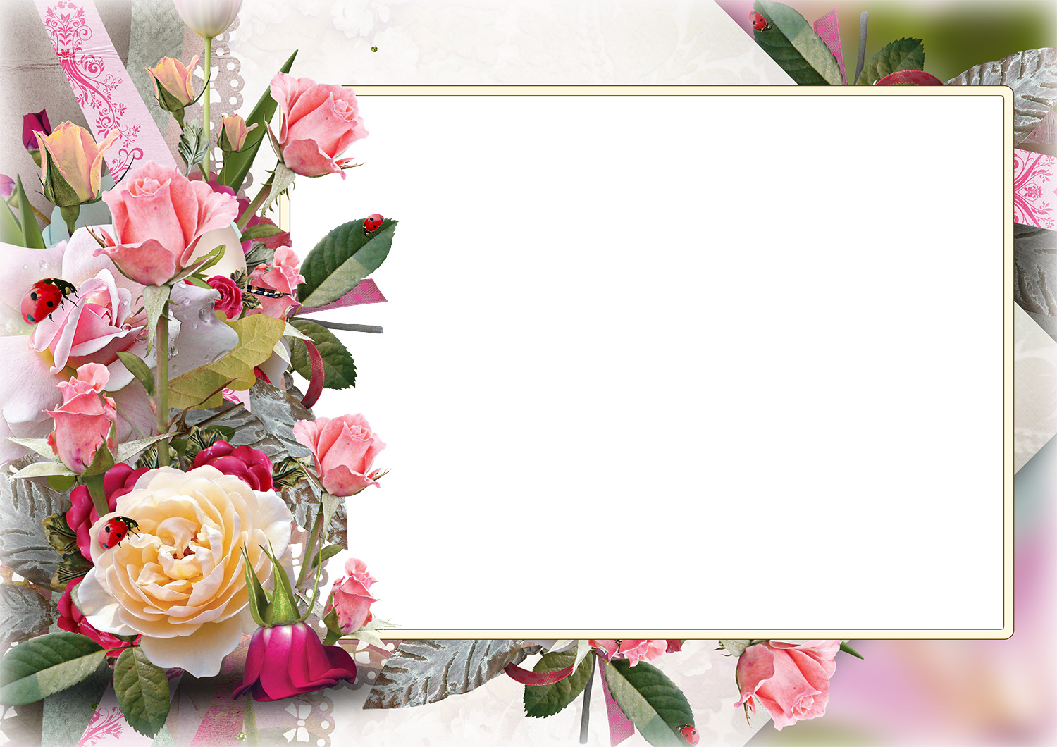 Frame In Flowers , HD Wallpaper & Backgrounds