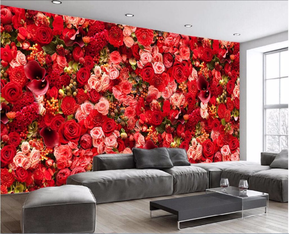 Beibehang Large Custom Wallpaper Mural Hd Red Rose , HD Wallpaper & Backgrounds