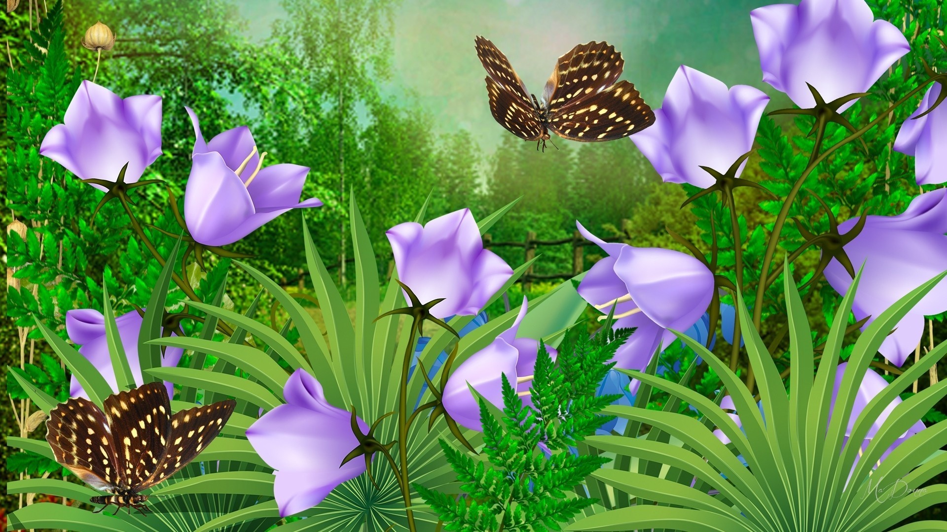 Firefox Wallpaper Themes Â - Flower Wallpaper With Butterfly 4k , HD Wallpaper & Backgrounds