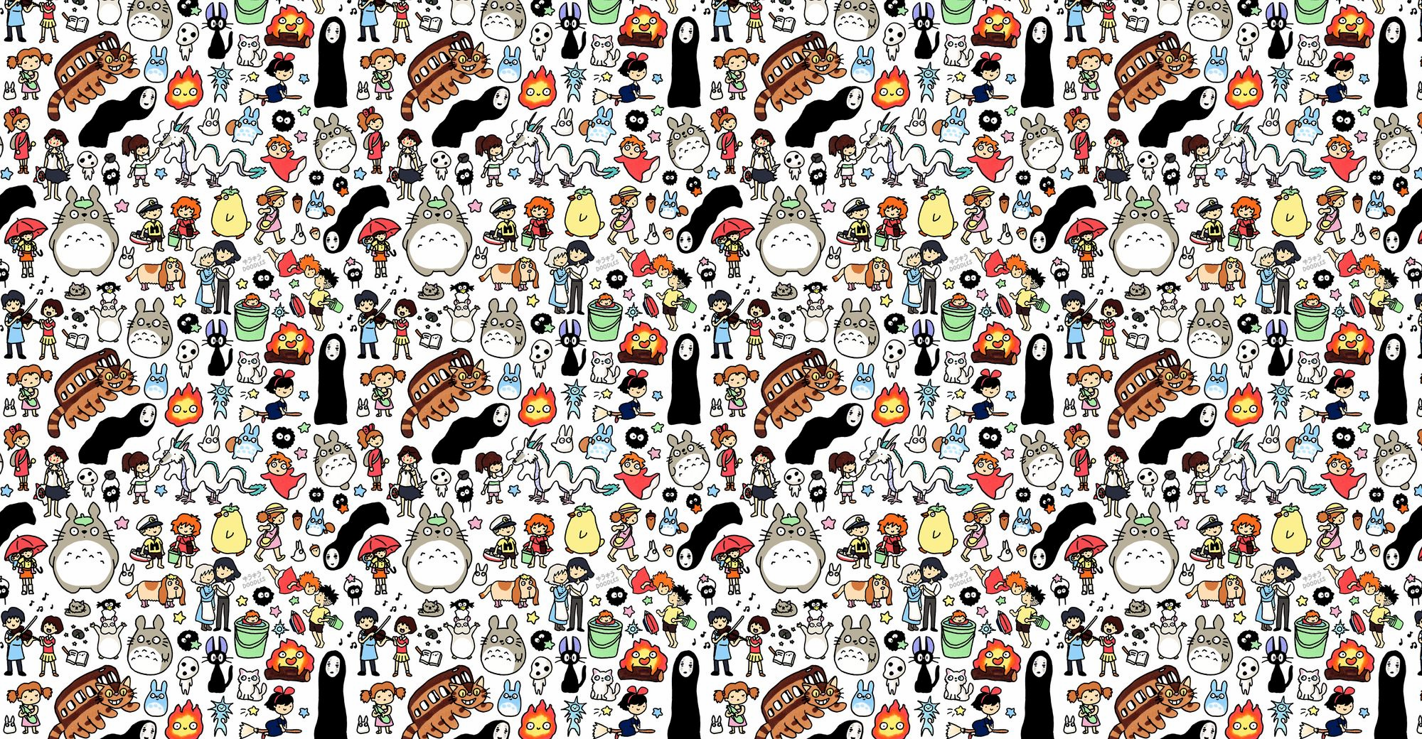 Doodles, Ghibli Doodles - Studio Ghibli Character Phone Backgrounds , HD Wallpaper & Backgrounds