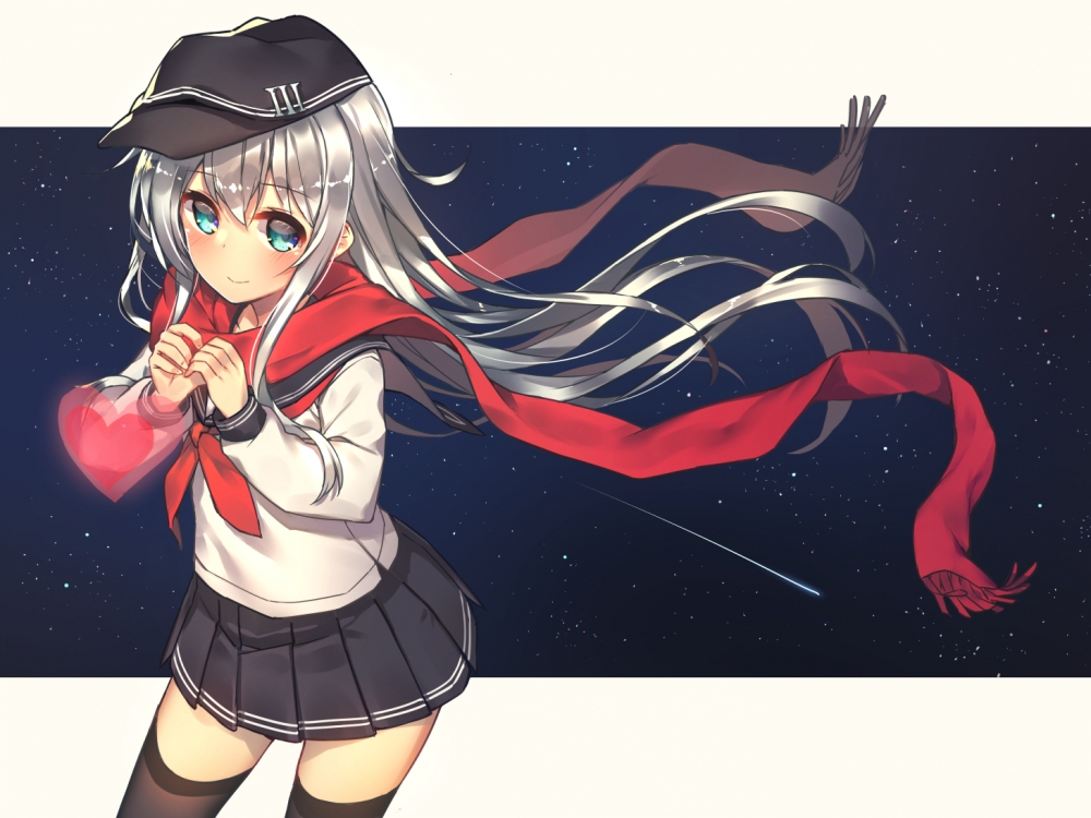 Wallpaper Kancolle, Hibiki, School Uniform, Kantai - Kantai Collection Hibiki , HD Wallpaper & Backgrounds