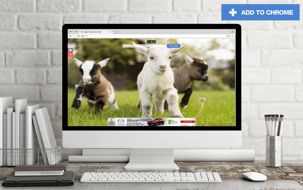 Baby Goat Chrome Tab Theme - We Bare Bear , HD Wallpaper & Backgrounds