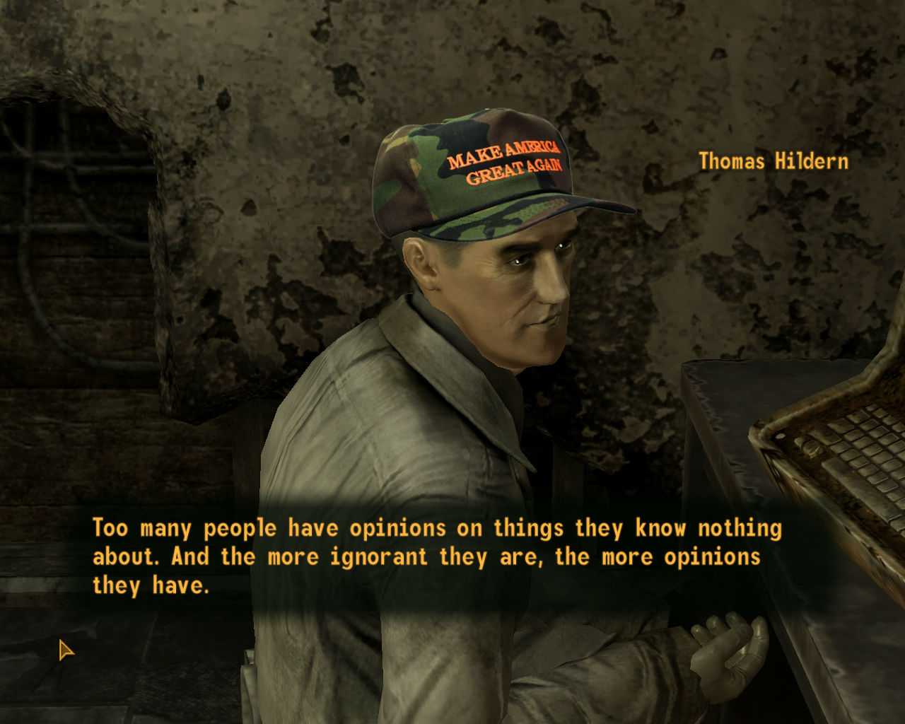 Make Americ Greatagad Thomas Hildern Too Many People - Fallout New Vegas Opinions , HD Wallpaper & Backgrounds