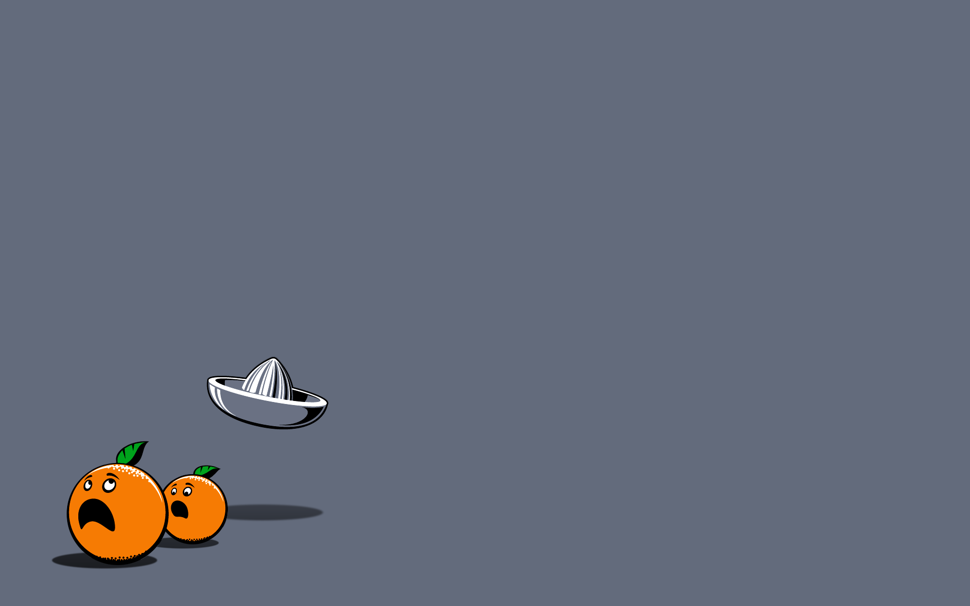 Funny Minimalistic Oranges Grey Background Background - Cartoon , HD Wallpaper & Backgrounds