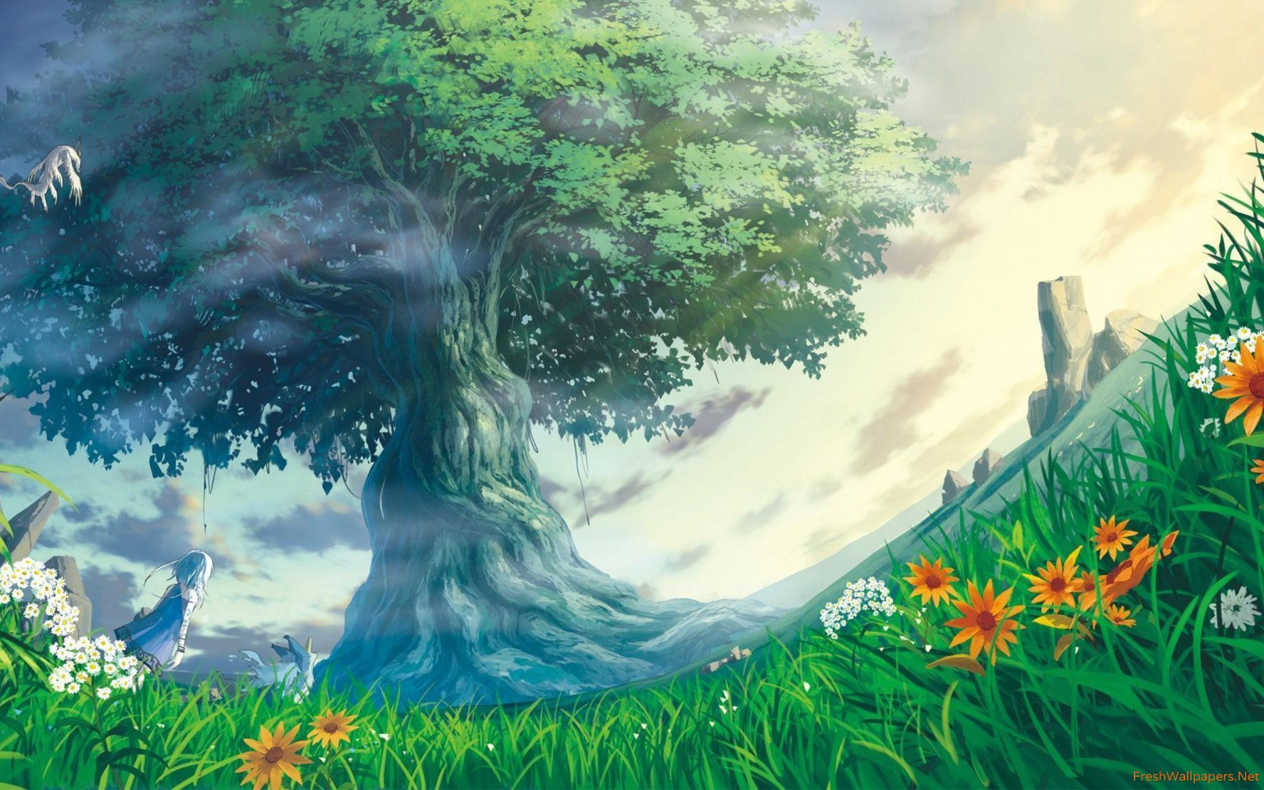 At The Tree Of Life Wallpaper - Anime Tree Of Life , HD Wallpaper & Backgrounds