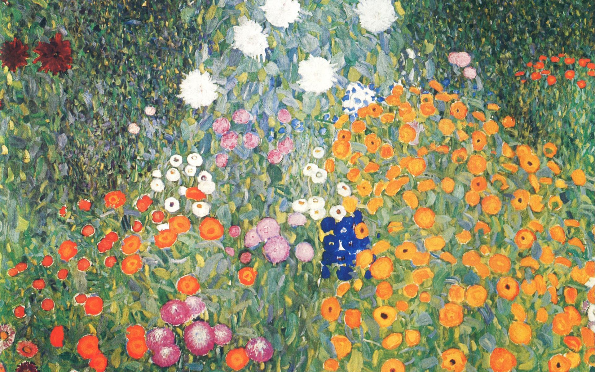 Farm Garden With Sunflowers - Gustav Klimt , HD Wallpaper & Backgrounds