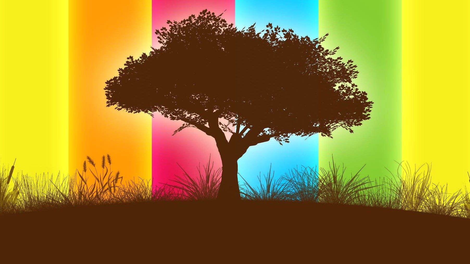 Abstract, Art, Tree, Of, Life, Wallpaper, , Widescreen, - Silhouette , HD Wallpaper & Backgrounds