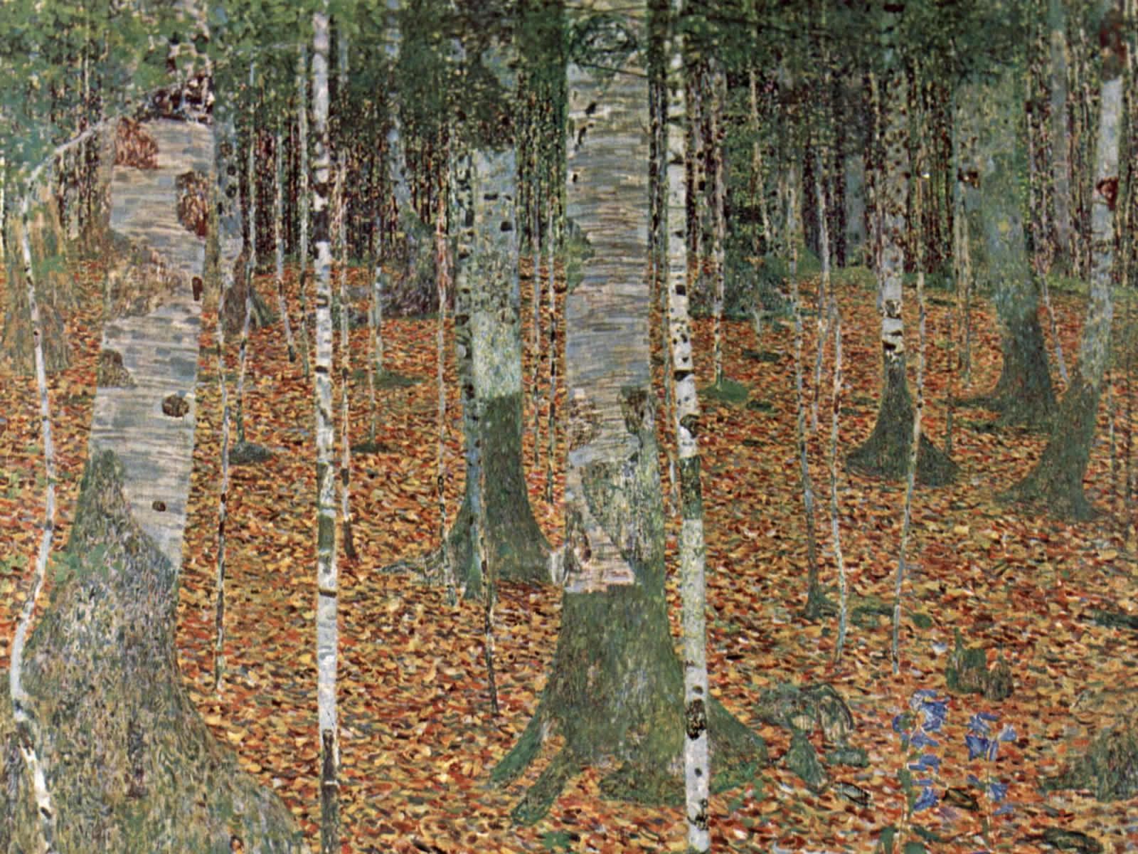 Birch Forest Gustav Klimt , HD Wallpaper & Backgrounds