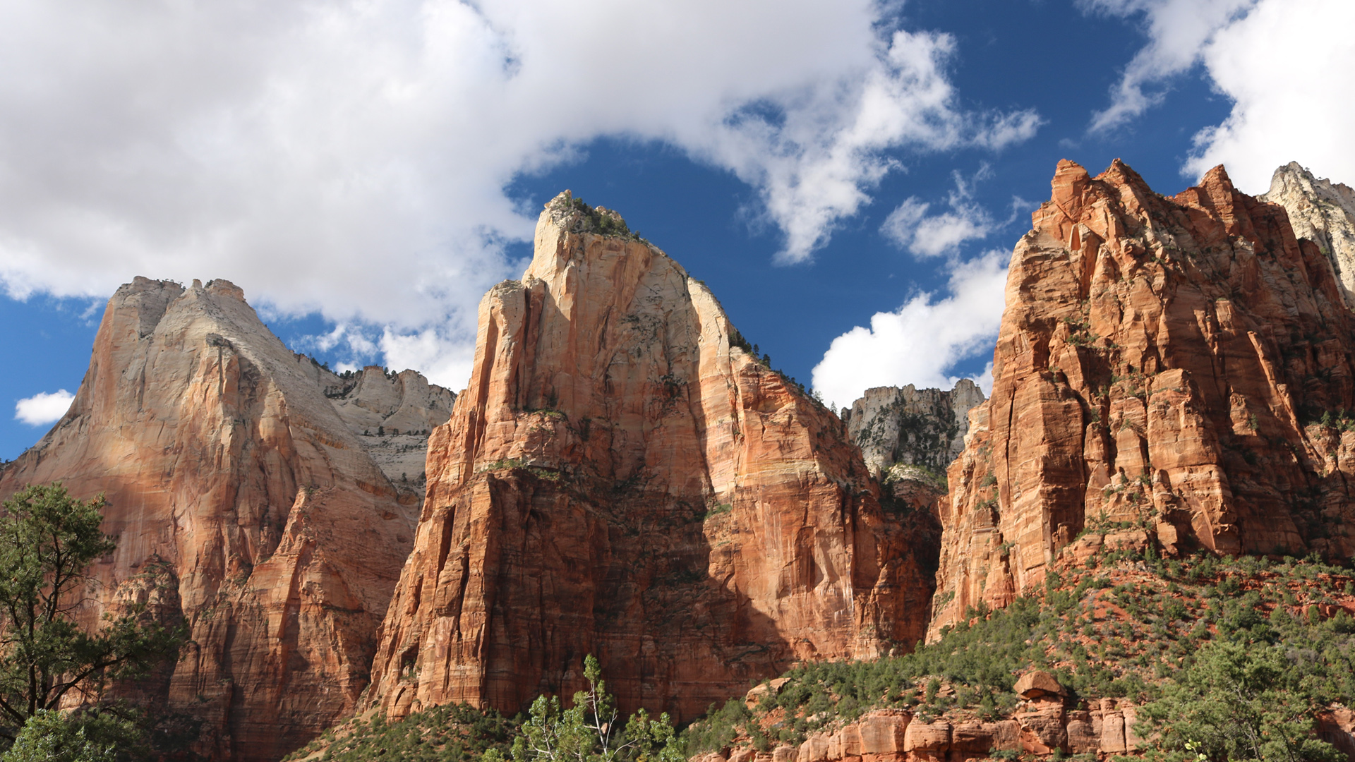 Zion National Park, The Three Patriarchs , HD Wallpaper & Backgrounds