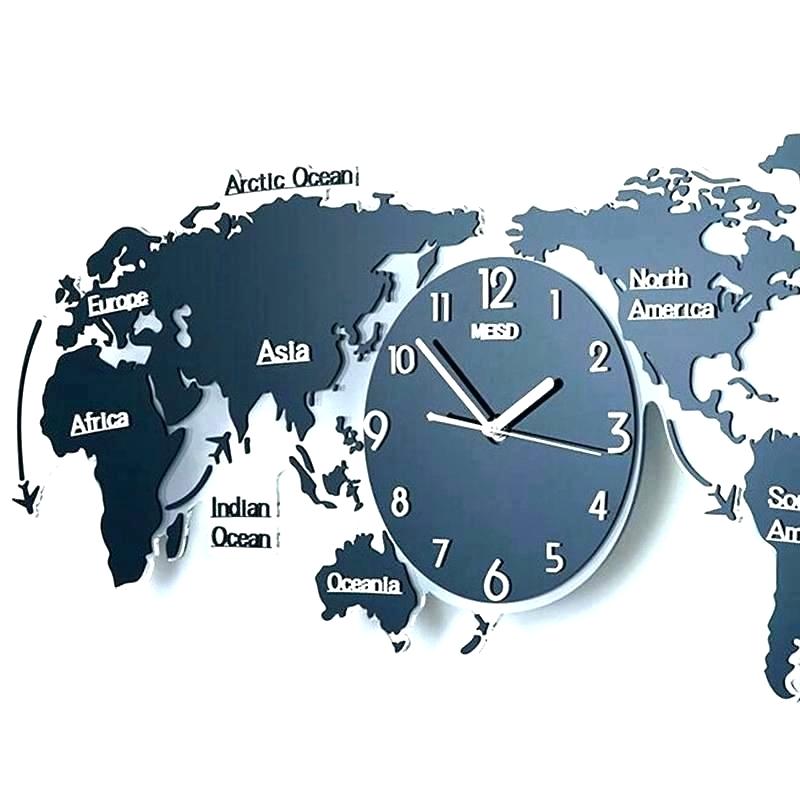 Manual Woodworkers - Clock With World Map , HD Wallpaper & Backgrounds