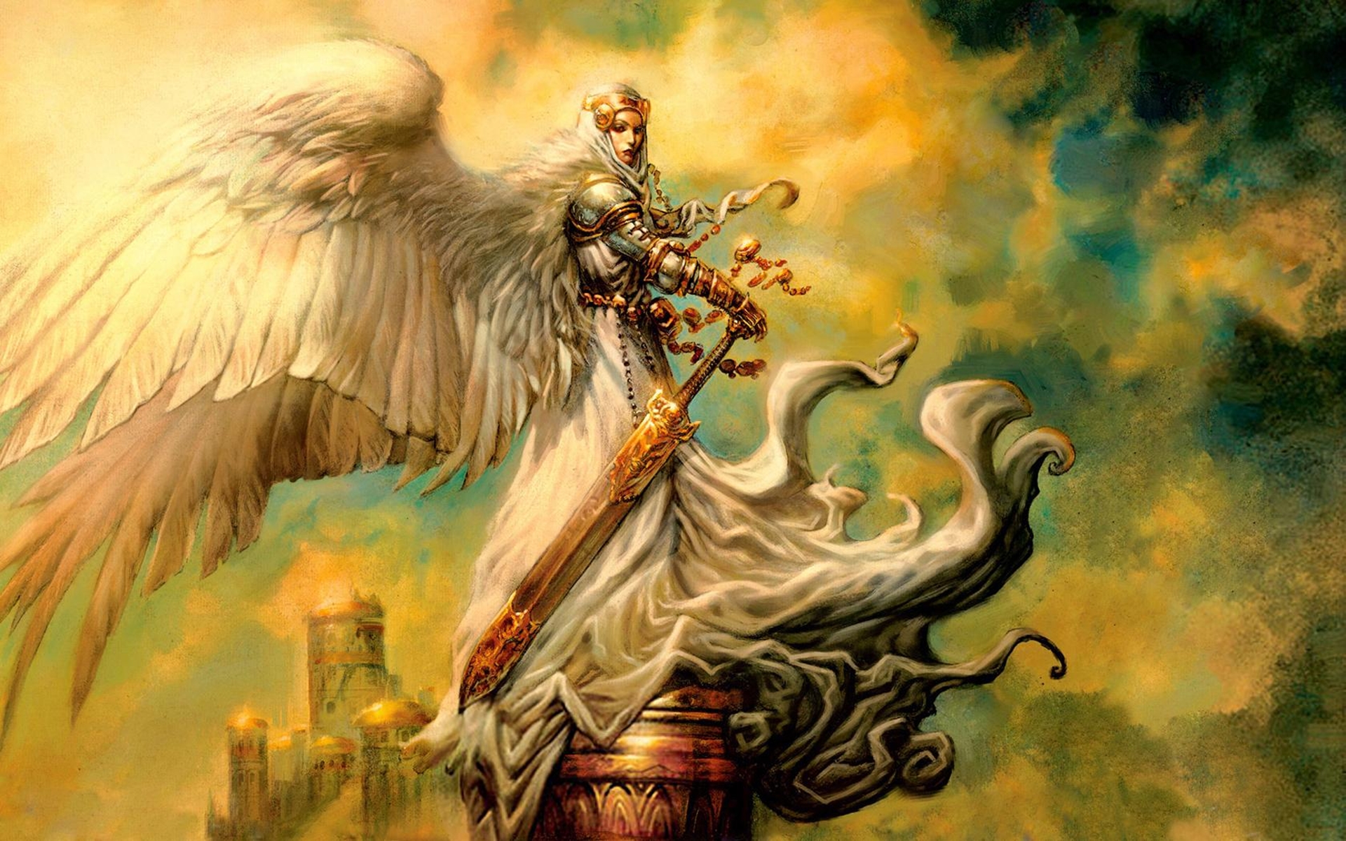 Avenging Angel Wallpaper - Magic The Gathering Wallpaper Angel , HD Wallpaper & Backgrounds