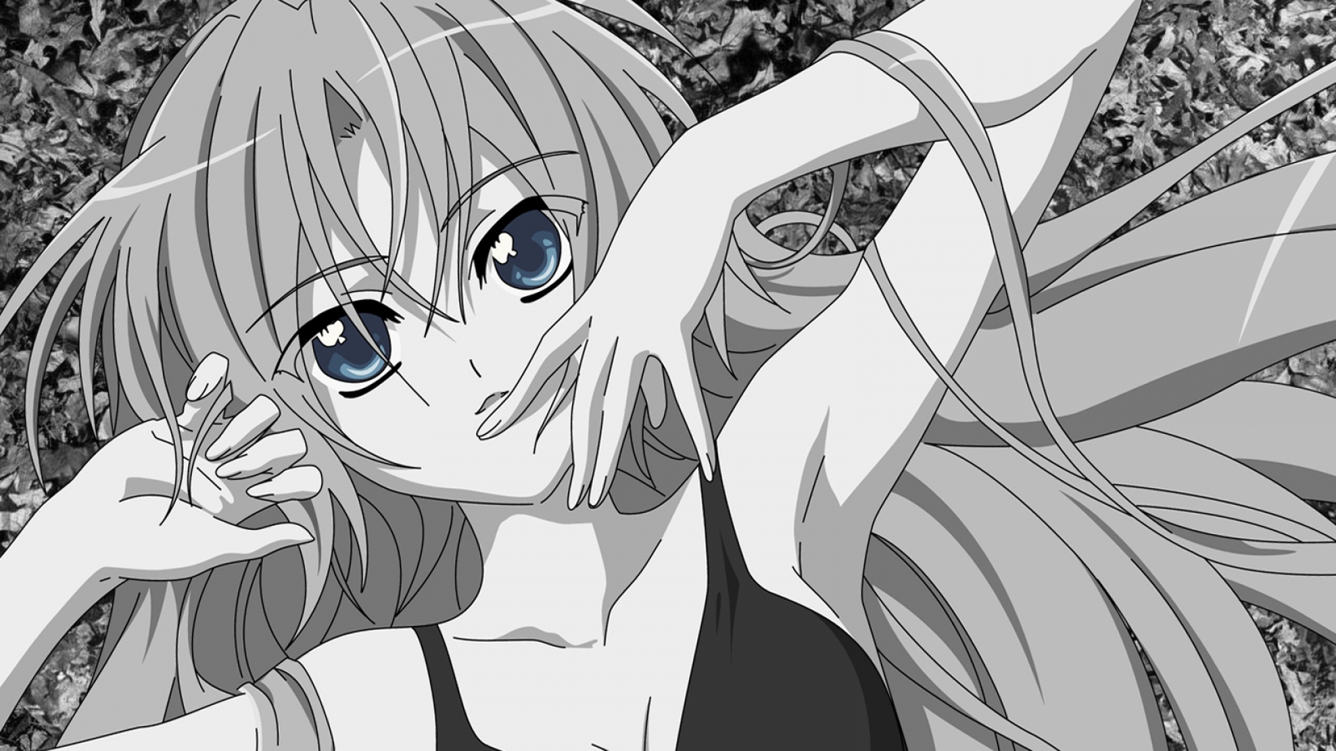 Cute Anime Girl Black And White Photo - Anime Girl Black And White , HD Wallpaper & Backgrounds