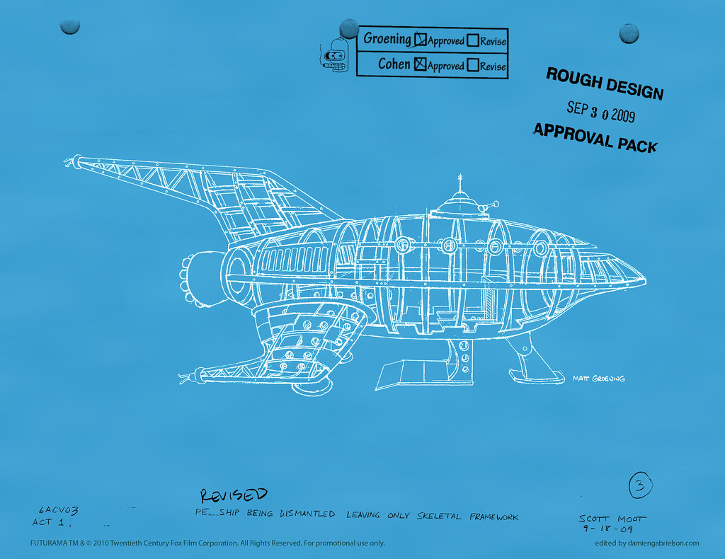 Planet Express Ship Blueprints , HD Wallpaper & Backgrounds