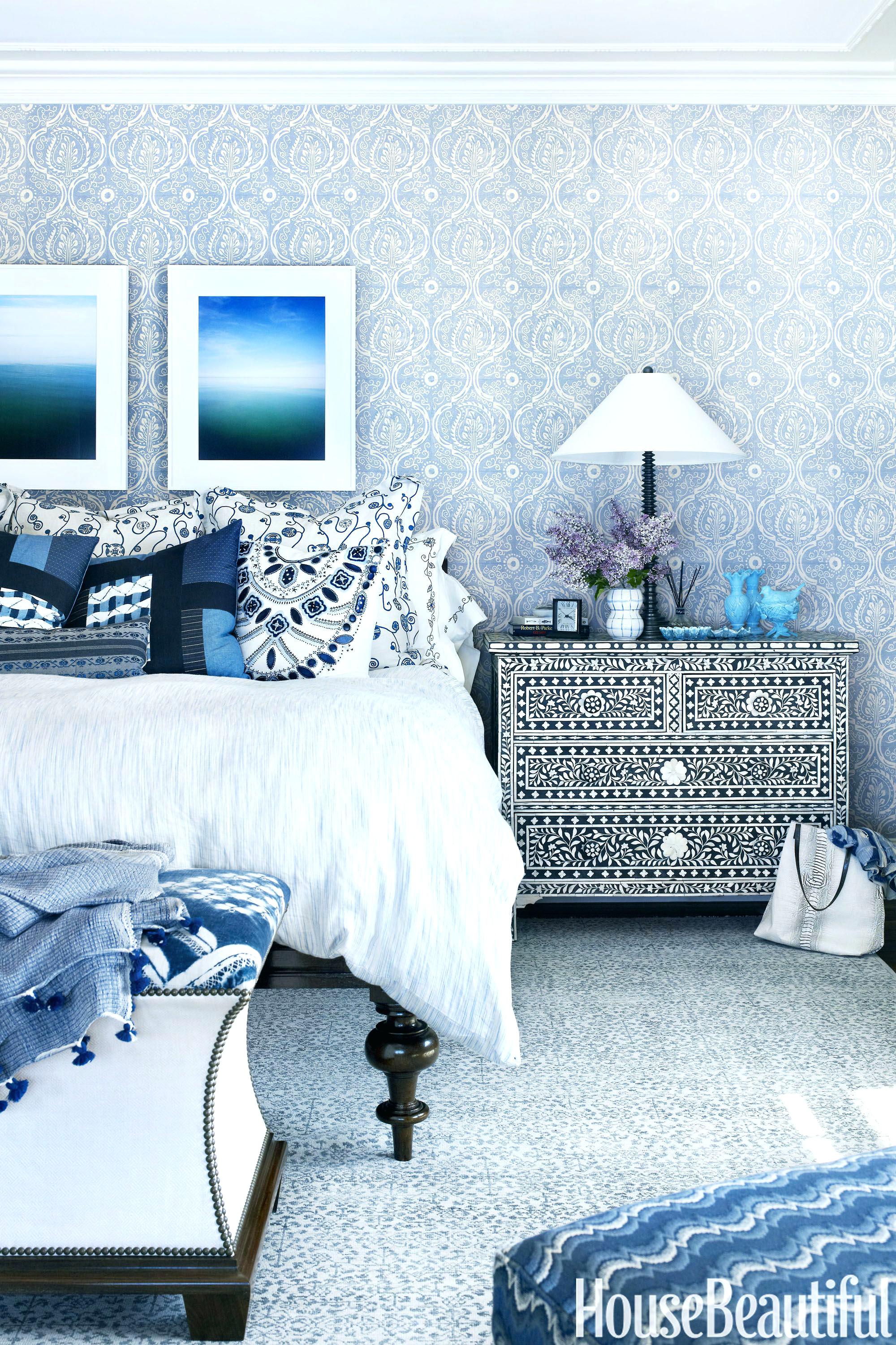 Wallpaper - Blue Moroccan Themed Bedroom , HD Wallpaper & Backgrounds