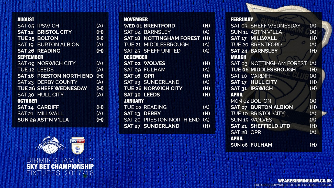 Sheffield - Cardiff City Fixtures 2017 18 , HD Wallpaper & Backgrounds