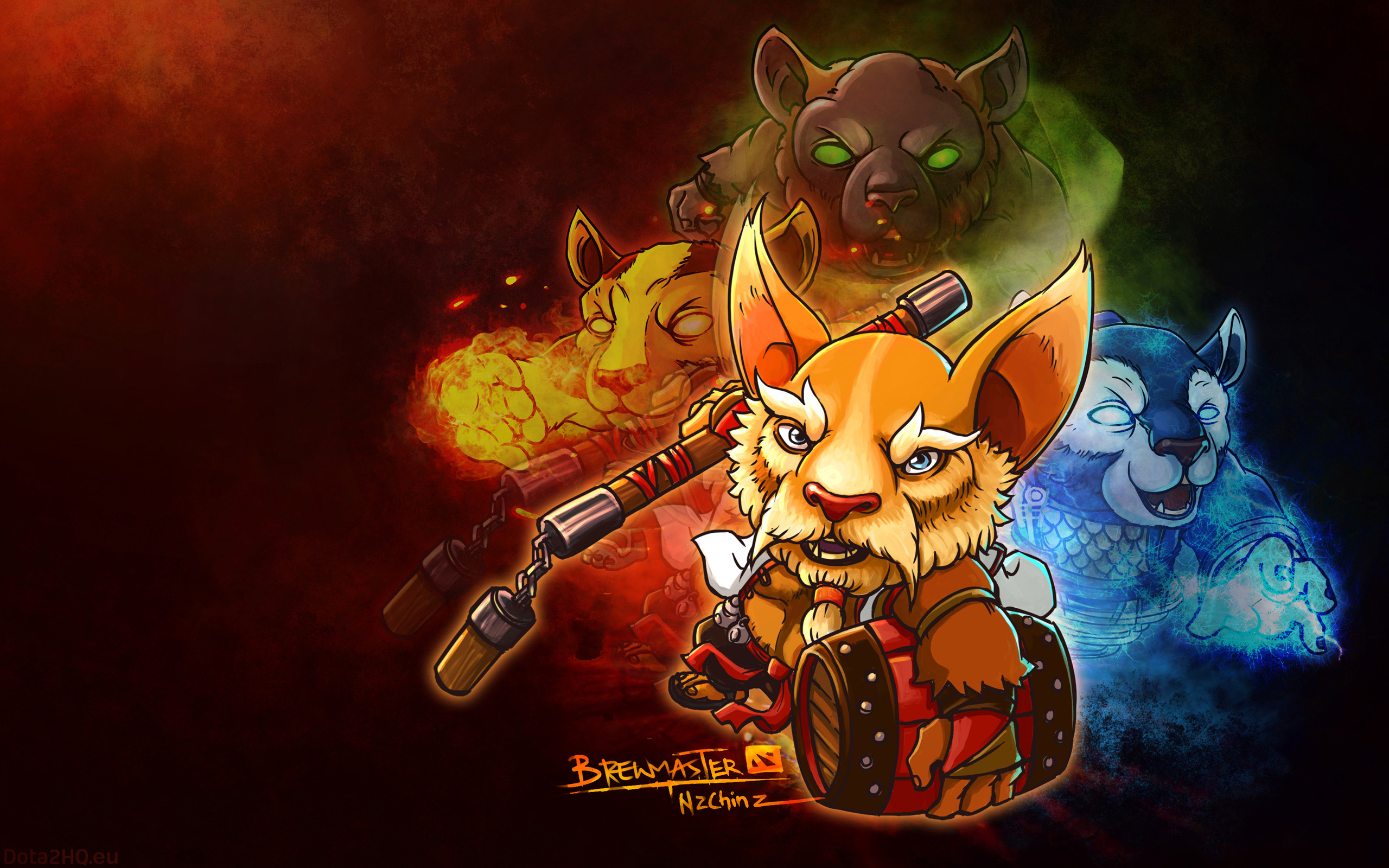 Brewmaster Widescreen Wallpapers Dota2 - Dota 2 Heroes Wallpaper Chibi , HD Wallpaper & Backgrounds