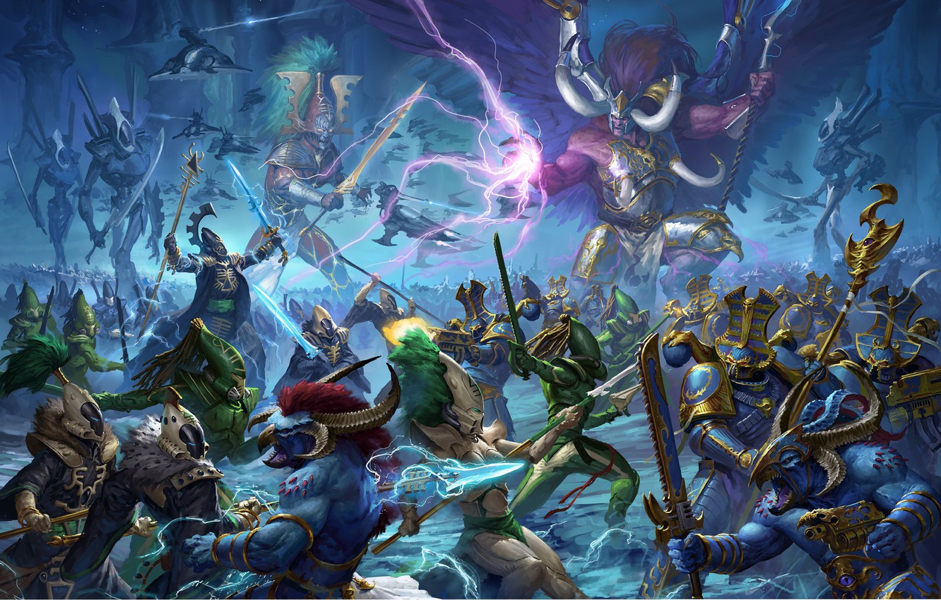 Photo Wallpaper Demon, Avatar, Chaos, Space Marine, - Eldar Vs Thousand Sons , HD Wallpaper & Backgrounds