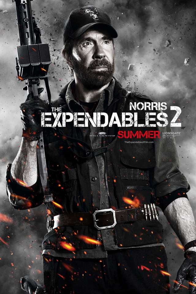 Download Wallpaper - Expendables 2 Chuck Norris , HD Wallpaper & Backgrounds